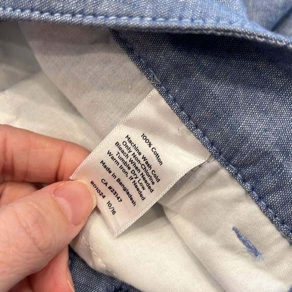 Talbots Weekend Chinos Chambray Blue Lightweight Summer Pants Size 16 - Picture 8 of 14